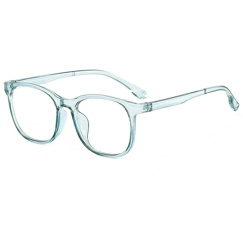 Transparent Computer Glasses Frame Women (Anti Blue Light square Eyewear Blocking Glasses Optical Spectacle Eyeglass round)